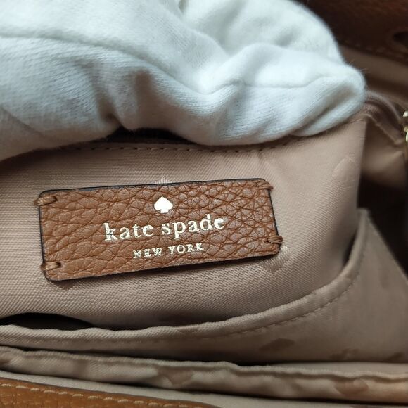Kate Spade Leila Brown Pebbled Leather Drawstring Top Handle Backpack main image 4